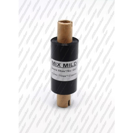 Риббон MIX MILD (wax/resin) 64мм 74м 1/2" 110 OUT